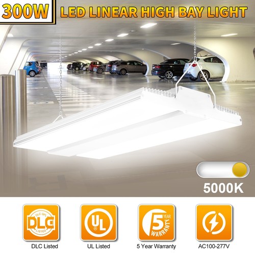2Pack 300W LED Linear High Bay Shop Light Commercial Warehouse Workshop Lamp DLC - Picture 2 of 21