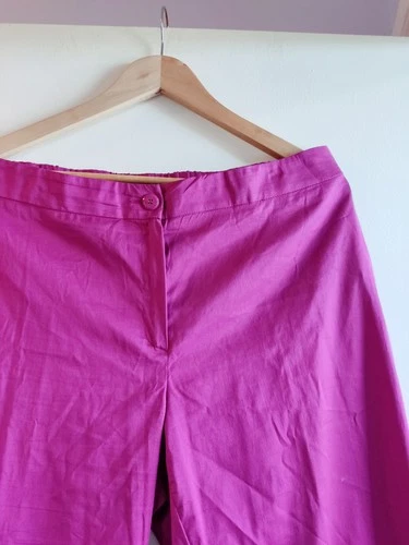 Marina Rinaldi by Max Mara cotton fuchsia trousers pants Plus Size 21 (AU/UK 16)
