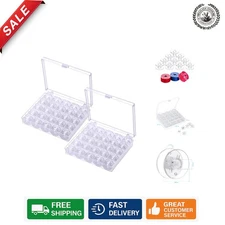 50 Pcs Bobbins with 2 Storage Boxes - Class 15 for All Sewing Projects