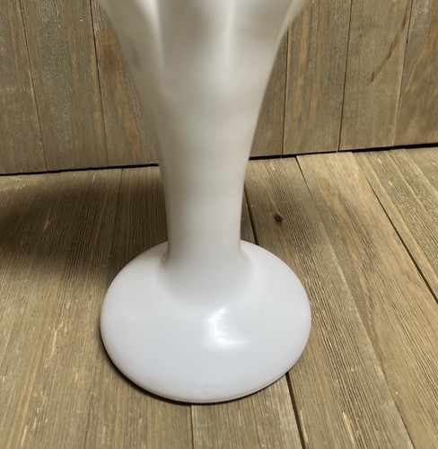 Large Fenton White Milk Glass Silver Crest Footed Fan Vase 12.5” - 第 5/10 張圖片