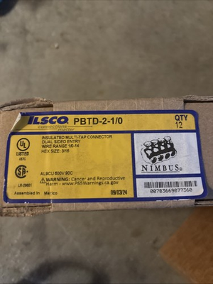 #ad New Ilsco PBTD 2 1 0 1 0 14 The Nimbus Insulated Duel Side Multi Tap Connector $50.00