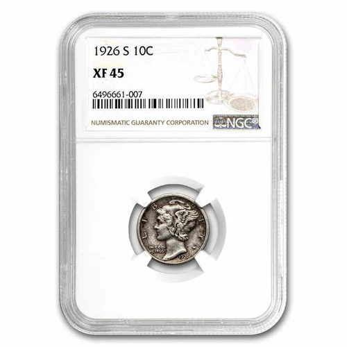 1926-S Mercury Dime XF-45 NGC