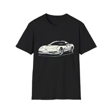 C5 T-Shirt – White Sports Car Graphic for American Muscle Fans
