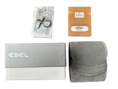 EBEL SPORT WAVE SUEDE LEATHER WATCH CARRY CASE, PILLOW & PRESENTATION BOX