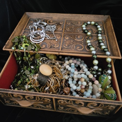 2+lbs Wearable Jewelry Mystery Jar/Treasure Chest In Vintage Lerner Trinket Box - Picture 3 of 6