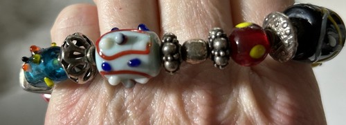 Silpada Silver 925 Beautiful Art Glass Bead Bracelet Toggle Clasp Vtg Retired EC - Picture 8 of 18