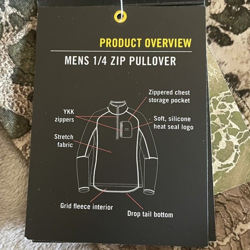 RealTree 1/4 Zip Pullover Men’s Size 2XL Real Tree Wavex Pattern Long Sleeve NWT - Picture 10 of 12