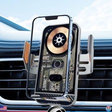 15W Fast Wireless Car Charger Mount, Auto Clamping for iPhone  Samsung Galaxy