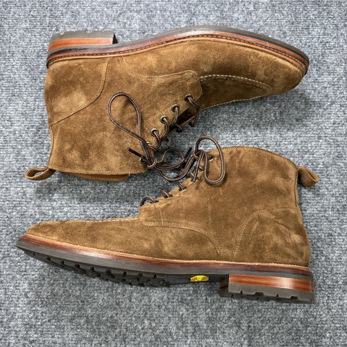 J Crew Boots Mens 11.5 Brown Suede Moc Toe Lace Up Vibram Lug Sole CA991 - Picture 6 of 19