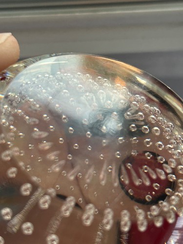 Pisapapeles Bullicante BACCARAT Cristal Transparente Remolino Decorado Burbujas Redondas - Imagen 4 de 4