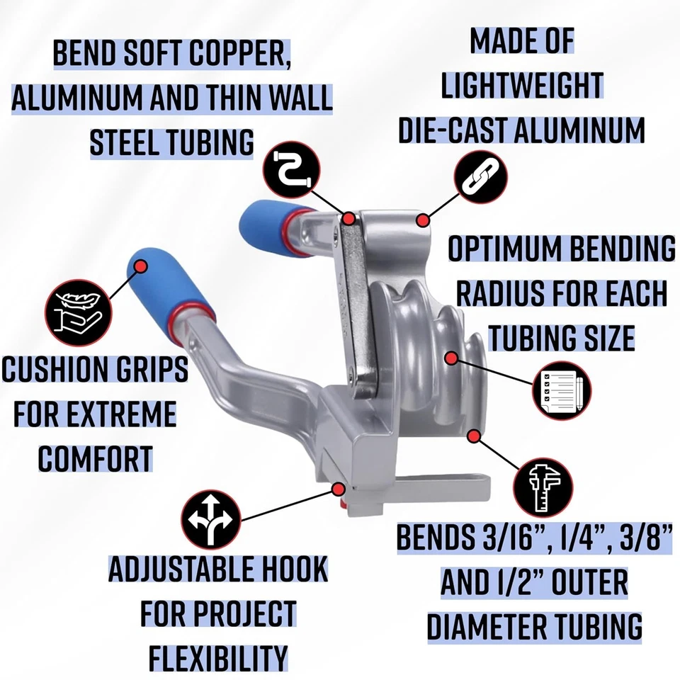 Heavy-Duty Tube Bender with 180-Degree Triple Head - Image 4 of 4