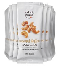 Amazon Brand - Wickedly Prime Roasted Cashews, 1.5 Ounce (Pack of 15), White