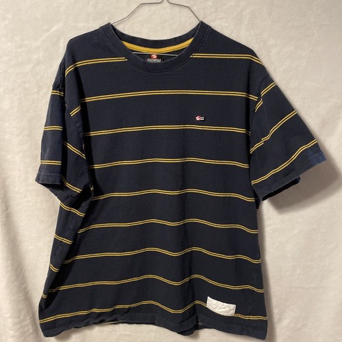 Men’s Southpole t-shirt Blue with horizontal yellow stripes XXL