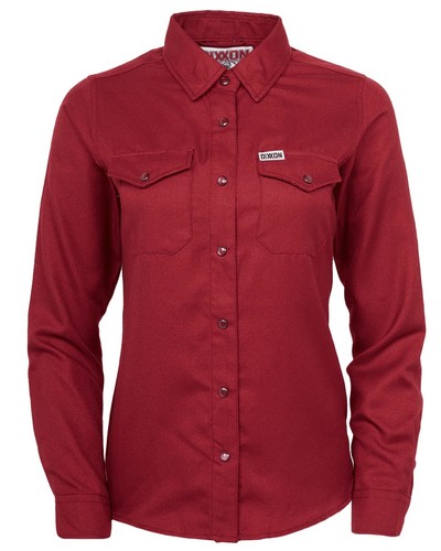 Camisa Dixxon Flannel Company MUJER GRANDE Borgoña Burdeos D Tech Frontal a Presión - Imagen 1 de 8