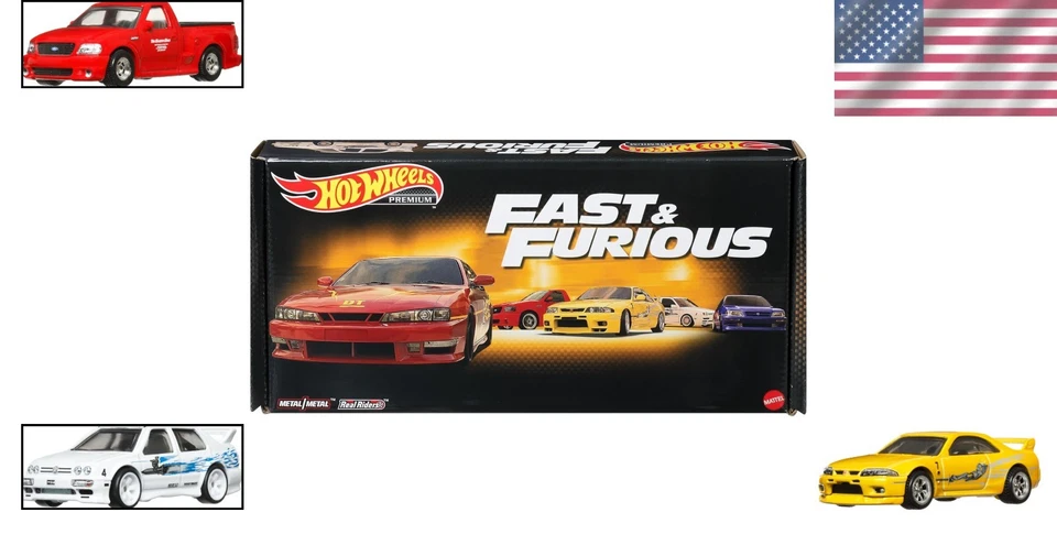 Paquete de 5 autos fundidos a presión premium Fast & Furious en caja de coleccionista exclusiva Foto 2 de 4