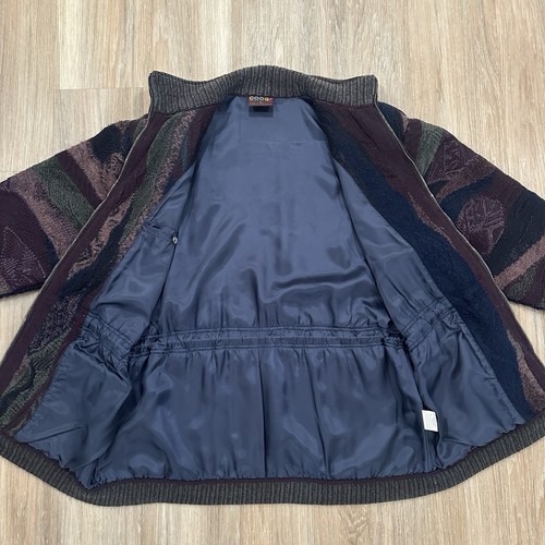 COOGI 1980s Australia Knit Cotton Full Zip Jacket Sweater Multi Color Vintage - Picture 7 of 20