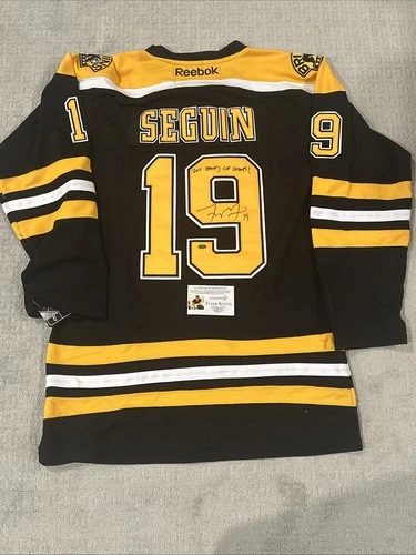 TYLER SEGUIN Signed Autograph BOSTON BRUINS Custom NHL Hockey JERSEY Inscrip/COA