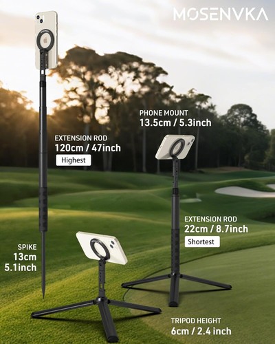 iPhone Android Golf Stativ Einbeinstativ Magnet MagSafe 47" + verstellbar Aluminium - Bild 2 von 8
