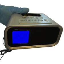 iHome iH22S Alarm Clock Speaker System for iPod/iPhone Dock Silver TESTED/WORKS