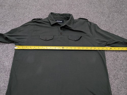 Firetrap Long Sleeve Polo Shirt - Double Chest Pockets - Green - Men's XL - Picture 10 of 13