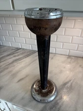 Vintage Standing Floor Ashtray 20”Tall Art Deco Smoke Stand Chrome