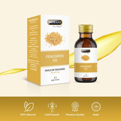 Hemani Fenugreek Oil - Natural Herbal Cold Pressed Essential Oil, 30ml - Picture 7 of 10