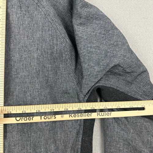 Lululemon Jacket Men Medium Gray Performance Reversible Half Zip Pullover Hood M image 8