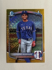 2025 Bowman Chrome Elorky Rodriguez #BCP-186 GOLD Mojo /50 1st Bowman