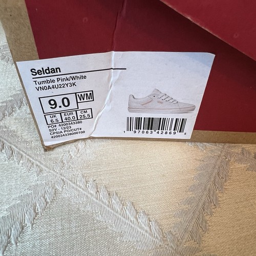 Van’s Seldan Leather White And Tumble Pink Sneaker  Women’s Size 9 VN0AU22Y3K - Picture 7 of 7