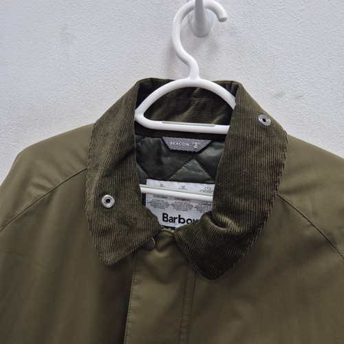 Barbour Bedale Showerproof Cotton Green Khaki Country Jacket Coat Size Large - Picture 2 of 10