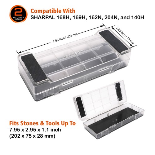 160H 2PCS 2-in-1 Whetstone and Knife Sharpening Stone Holder & Storage Case - Picture 3 of 8