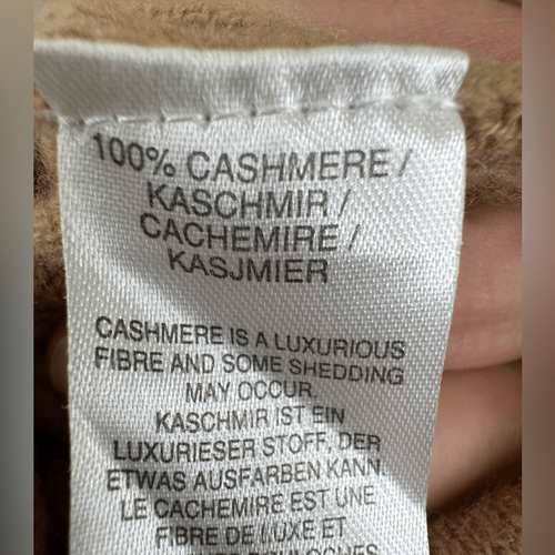 Maglione CRUSH 100% cashmere Batwing Dolman manica cammello taglia 1 S Old Money Preppy - Foto 8 di 9