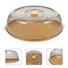 1 Set Food Cover with Base Dustproof Dish Cover Heat Preservation Yellow
