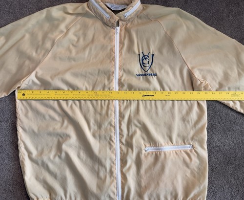 Vintage Vandenberg Village Golfschläger Jacke Gr. L gelb Windbreaker Kapuze Space Force - Bild 7 von 7