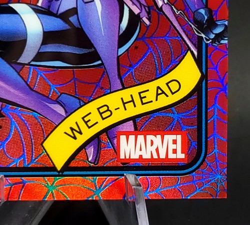 2025 Topps Chrome Marvel 1st Web Head 01/62 Blue Red Spider Web Refractor Alpha - Imagen 13 de 13