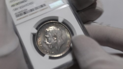 🧭 🇬🇧 UK GB HALF CROWN 1915 SILBER HIGH GRADE NGC AU DETAILS B87 CG31 - Video 1 von 1