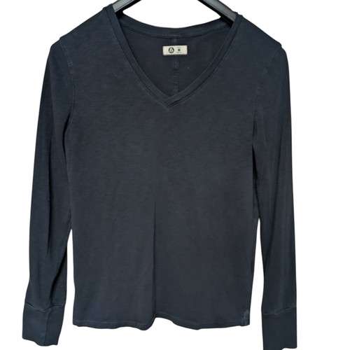 T-shirt manica lunga American Giant Navy scollo a V taglia media - Foto 8 di 8