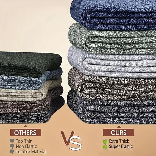 5 Paia Calze Uomo Invernali Lana Spesse Calde Cashmere Maglia Termica Retrò Neve - Foto 23 di 34