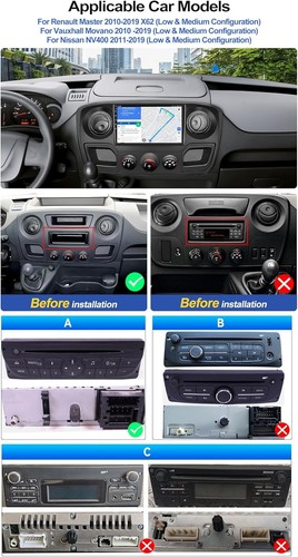 CAM+ Android 13 Carplay Car Stereo Radio For Renault Master Nissan NV400 Movano - Picture 5 of 7