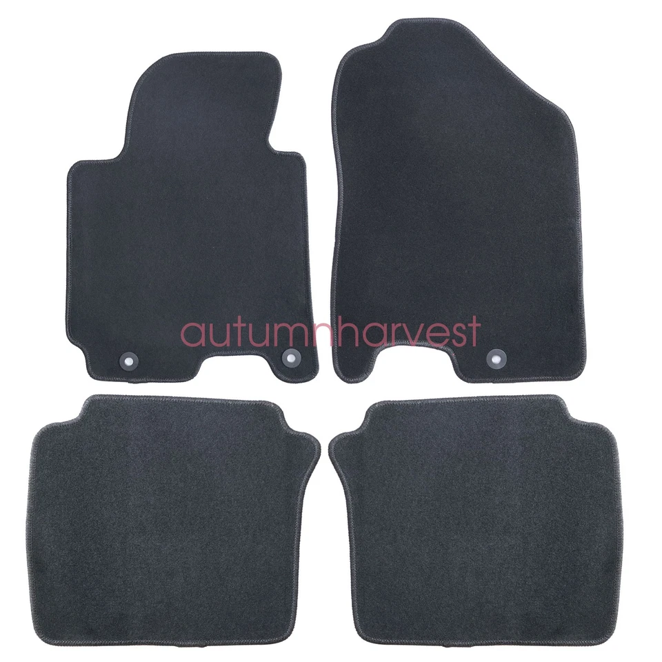 Alfombrillas de terciopelo delanteras y traseras negras 4 piezas nuevas para Kia Forte 2014-2018 Foto 3 de 4