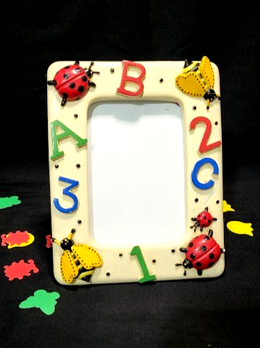 Rainbow Mountain Lady Bug Butterfly Kids Picture Frame Holds 2 x 3 In. Photo - Picture 13 of 14