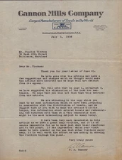 CHARLES A. CANNON - TYPED LETTER SIGNED 07/01/1938