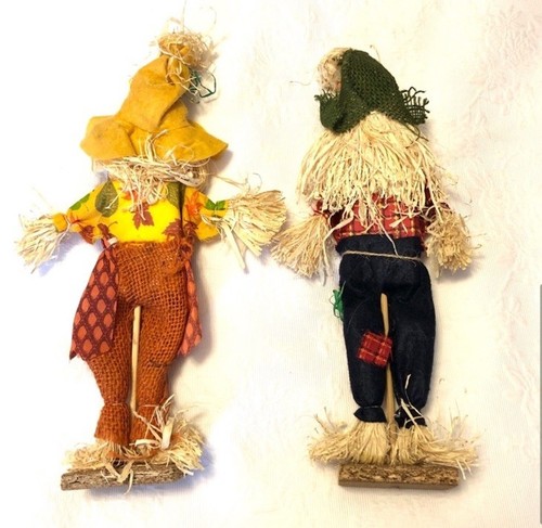 2er Set Vogelscheuchen Stroh Tischdeko Herbst Erntedank Figuren - Bild 4 von 10