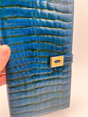 Cartera de cuero Bond Street Italia años 80 vintage con relieve de cocodrilo NOS 1980 para mujer - Imagen 8 de 8