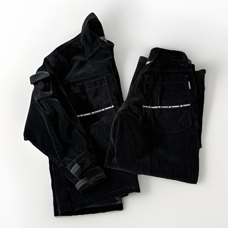 Platinum FUBU Bare Fox Collection Black Velour Set Jacket & Pants Men’s M 28–32 - Image 2 of 4