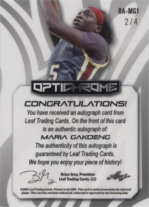 2022-23 Leaf Optichrome - Maria Gakdeng #BA-MG1