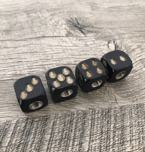 4X Skull Bones Dice Valve Stem Cap Cover Air Caps Car Truck Crypt Hot Rod Bike - Picture 3 of 4