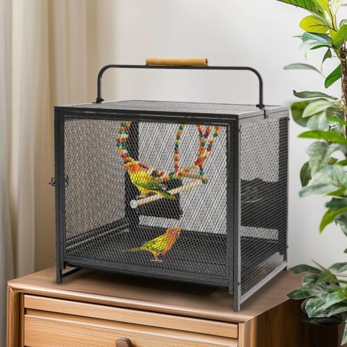 Vogelkäfig Vogelvoliere Wellensittichkäfig Finken Käfig Vogelbauer mit Spielzeug - Bild 14 von 16