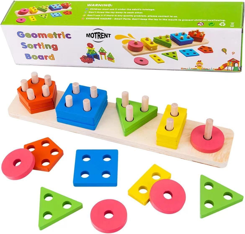 Montessori Toys for 1 2 3 Year Old Boys Girls, Wooden Shape Sorter Toy for Toddl - Picture 12 of 12
