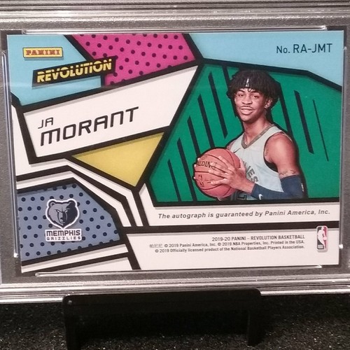 Panini Revolution 2019 autógrafos de novato Ja Morant PSA 9 como nuevo - Imagen 4 de 5